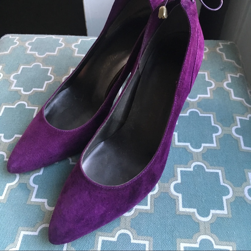 Prince inspired purple suede heels